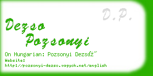 dezso pozsonyi business card